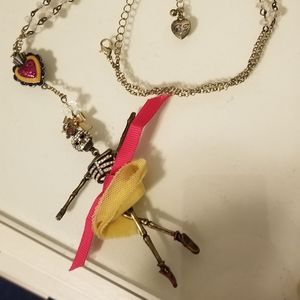 Betsey Johnson skeleton rosary necklace
